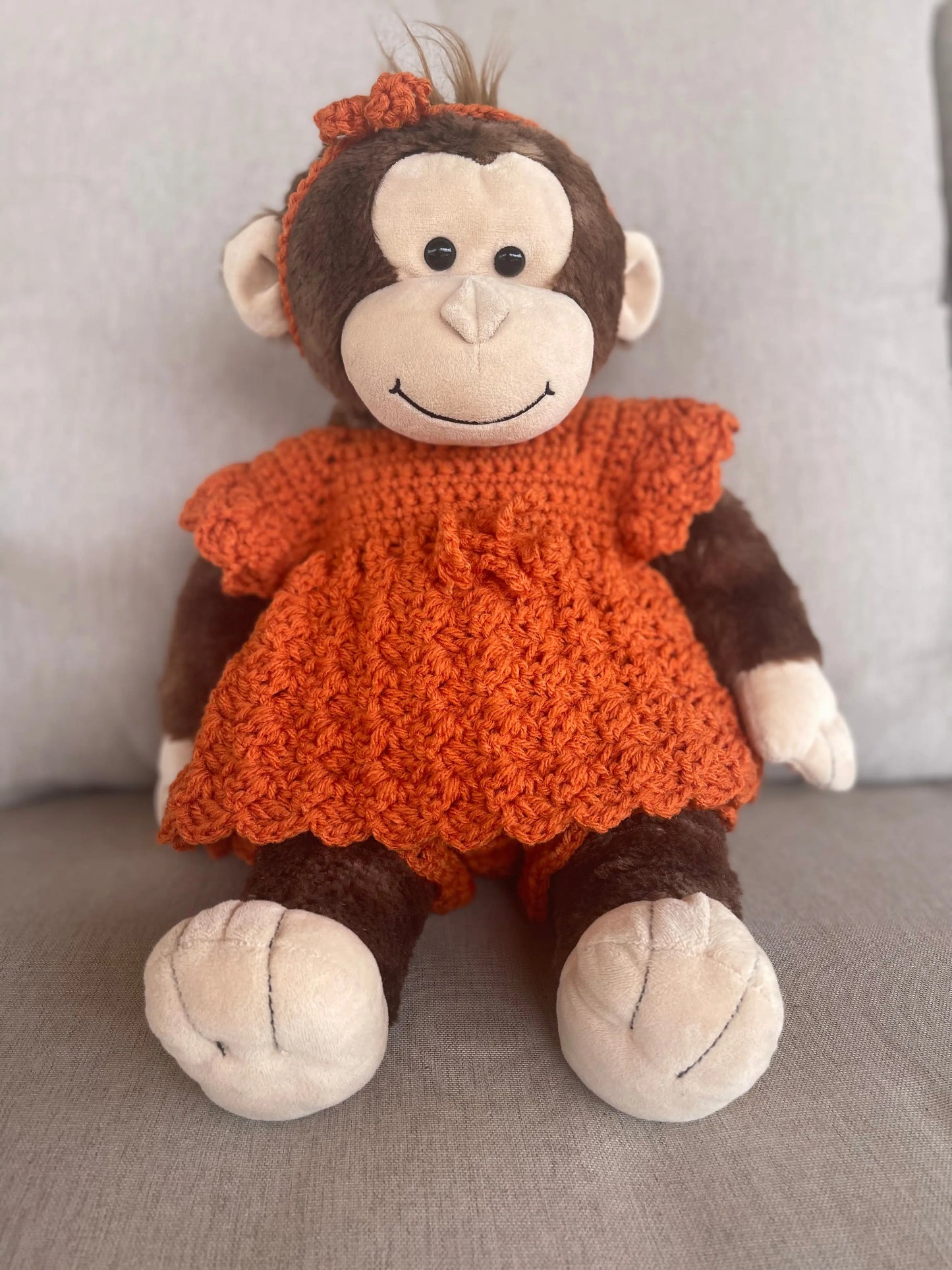 Trance Monkey Plush Toy w/ Hand Crocheted Outfit eutaptics® FasterEFT